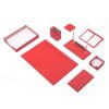 GNR006 - GUNEROFIS LEATHER DESK SET 8 ACCESSORIES - RED