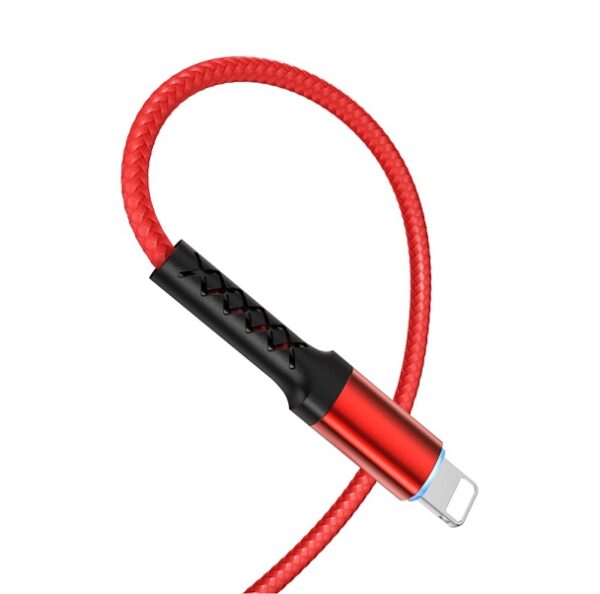 BUDI DC222TL10C - PD20W FASTER CHARGE/SYNC ALUMINUM SHELL CABLE TYPE-C TO LIGHTNING 1M (3FT) - RED