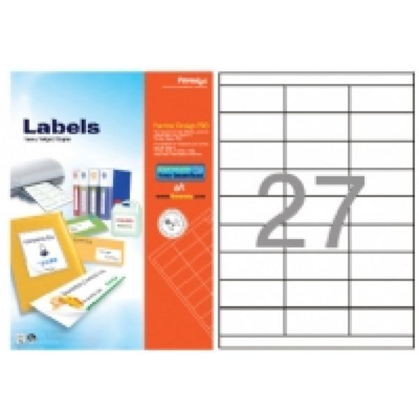 FORMTEC GS1027 - 27 LABELS/SHEET 70 X 30MM (X 100 SHEETS PACK)