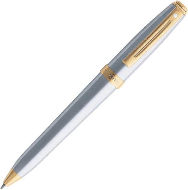 SHEAFFER 342-BPT PRELUDE SILVER FEATURING 22K GOLD PLATE TRIM BALLPOINT PEN