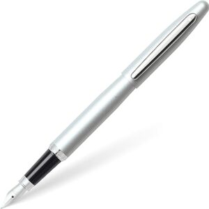 SHEAFFER 9400-FP VFM STROBE SILVER FEATURING NICKEL PLATE TRIM FOUNTAIN PEN