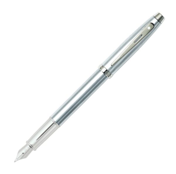SHEAFFER 9306-FP 100 BRUSHED CHROME FEATURING NICKEL PLATE TRIM FOUNTAIN PEN