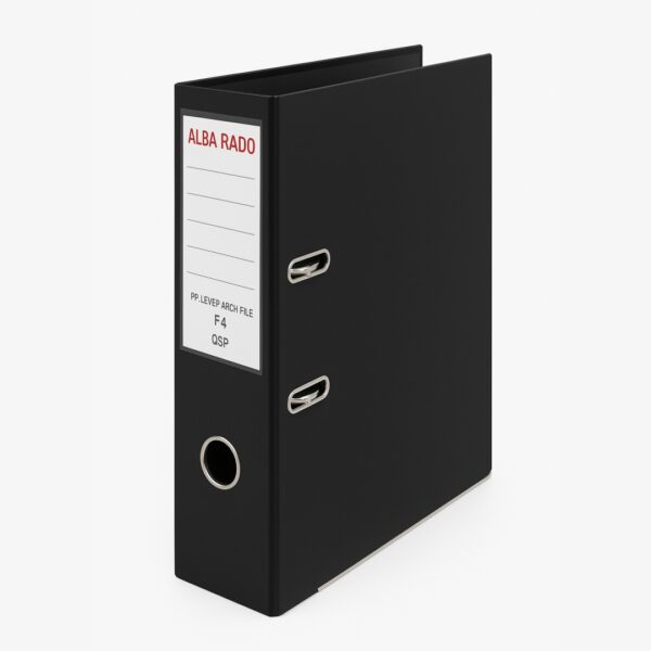 ALBA RADO 3" PP LEVER ARCH FILE F4 QSP - BLACK