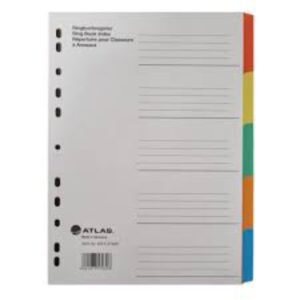ATLAS F27405 5 PART COLOUR A4 MANILLA DIVIDER