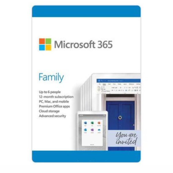 MICROSOFT 6GQ-01192 OFFICE 365 FAMILY 1 YEAR SUBSCRIPTION (6 USER)