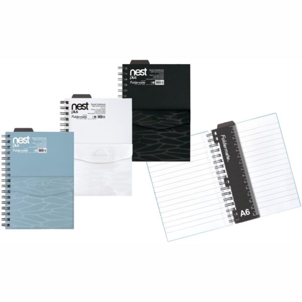 FOLDERMATE 41769-ASS FRONT POCKET NOTEBOOK A6 SIZE 80 GSM, 80 RULED SHEETS