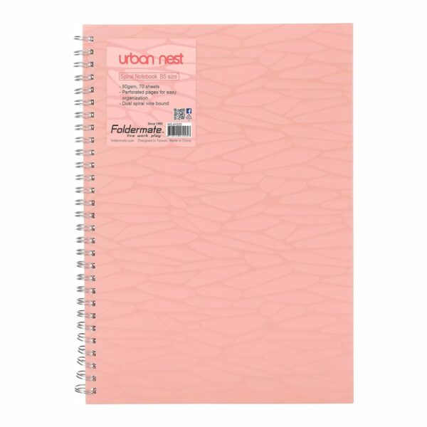 FOLDERMATE 42079-ASS SPIRAL NOTEBOOK B5 SIZE 80 GSM, 70 RULED SHEETS