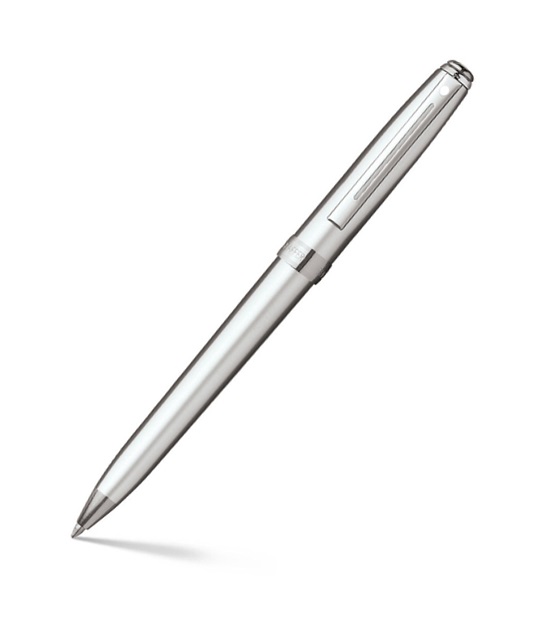 Sheaffer 9800 Prelude Mini Ballpoint Pen – Brushed Chrome With Nickel Plated Trim img1