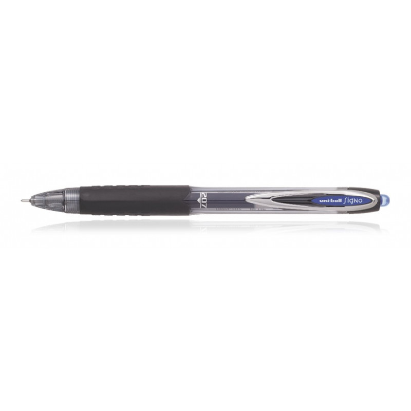 Uni Ball Signo 207 Fine Retractable Gel Pen Blue 800x800 1