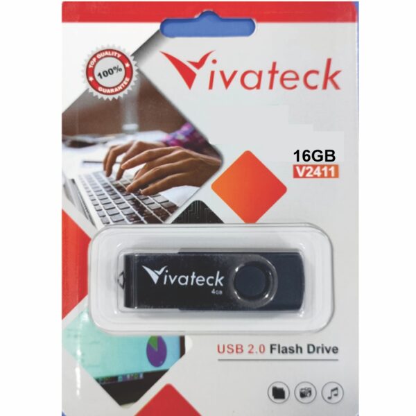 VIVA16GBO1 - VIVATECK USB 16GB 2.0 V2411 FLASH DRIVE