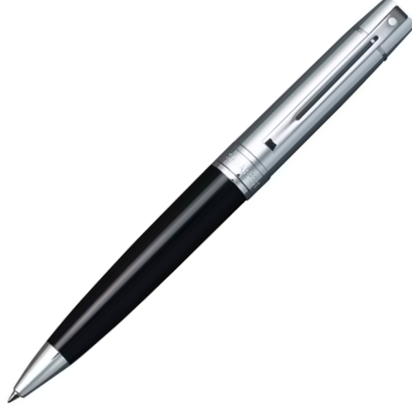 SHEAFFER 9331-BPT 500 GLOSSY BLACK BARREL, BRIGHT CHROME CAP, CHROME TRIM BALLPOINT PEN