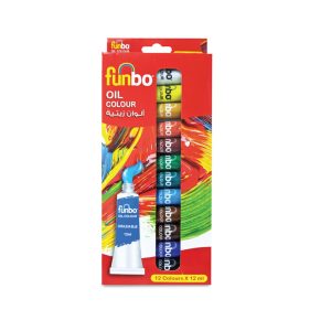 FUNBO FO-OIL-1212 OIL COLOUR SET 12 COLOURS X 12 ML TUBES