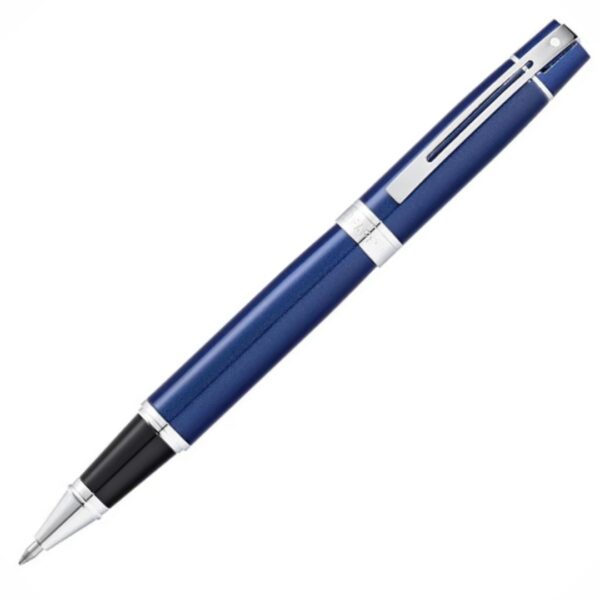 SHEAFFER 9341-RBP 300 GLOSSY BLUE LACQUER WITH CHROME PLATED TRIM ROLLERBALL PEN