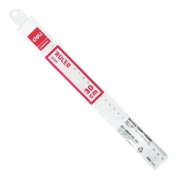 DELI 6260 - 60CM PLASTIC RULER TRANSPARENT CLASIC