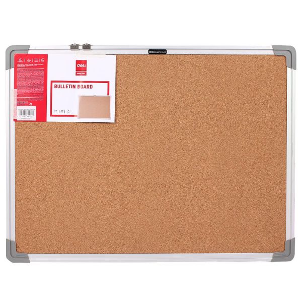 DELI 39052 - CORK BOARD 450X600MM (18"X 24") WITH ALUMINIUM FRAME