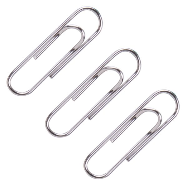 DELI 0018 - PAPER CLIPS 29MM #3 NICKEL PLATED (x 100) - SILVER