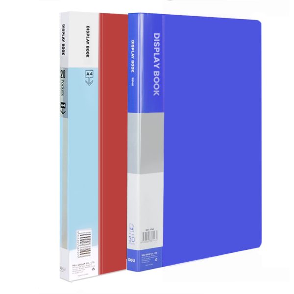 DELI 38145 - DISPLAY BOOK 20 POCKETS A4 - ASSORTED
