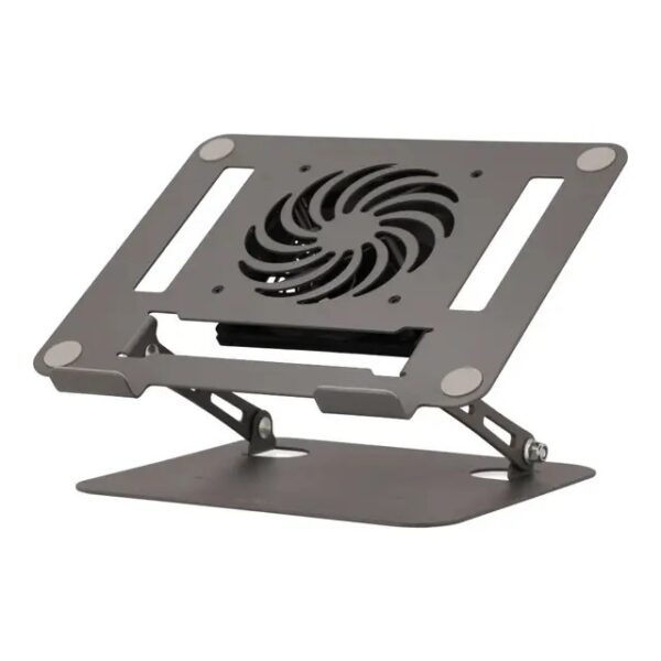 FN101S - LAPTOP STAND WITH ANGLE  & HEIGHT ADJUSTMENT FIXED WITH NO ROTATION AND WITH 1 BIG FAN ALUMINIUM ALLOY ERGONOMIC FOLDABLE EASY TO CARRY