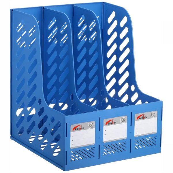 HAONUO 1073 - TRIPPLE PP FILE & MAGAZINE  HOLDER WITH LABELS - ASSORTED