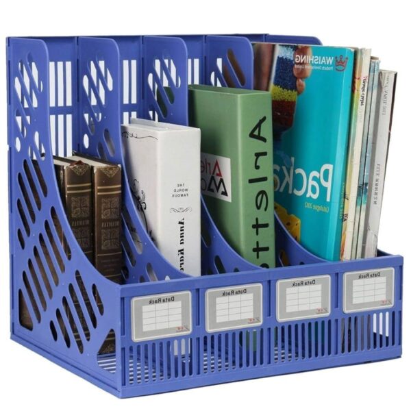 HAONUO 1074 - QUADRUPLE PP FILE & MAGAZINE  HOLDER WITH LABELS - ASSORTED