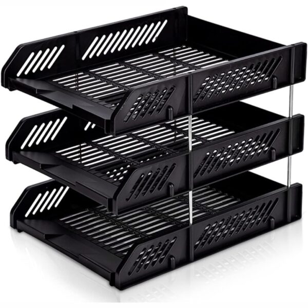 HAONUO 738 - 3 TIER PP DOCUMENT TRAY SET -  ASSORTED