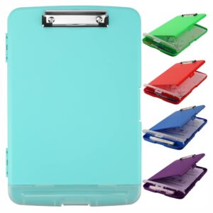 HAONUO 8217 - A4 CLIP BOARD HOLDER WITH STORAGE SPACE - ASSORTED