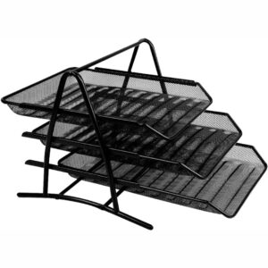 MESH 2003 - 3 TIER MESH DOCUMENT TRAY  SET - BLACK