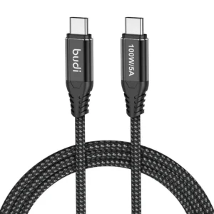 BUDI DC536TT12B - CHARGE/SYNC CABLE, TYPE-C TO TYPE-C, 1.2M (4FT), FAST CHARGING WITH INBUILT E-...