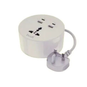 BUDI AC308RUW ADAPTIVE FAST HOME CHARGER WITH 1 AC OUTLET,  DUAL QC 3.0 AND DUAL PD PORTS( USB C